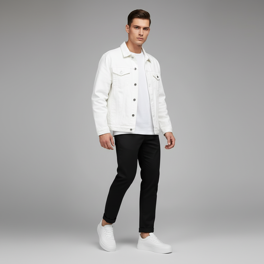 Men's White Platform Sneakers | Modern Lace-Up Casual Footwear