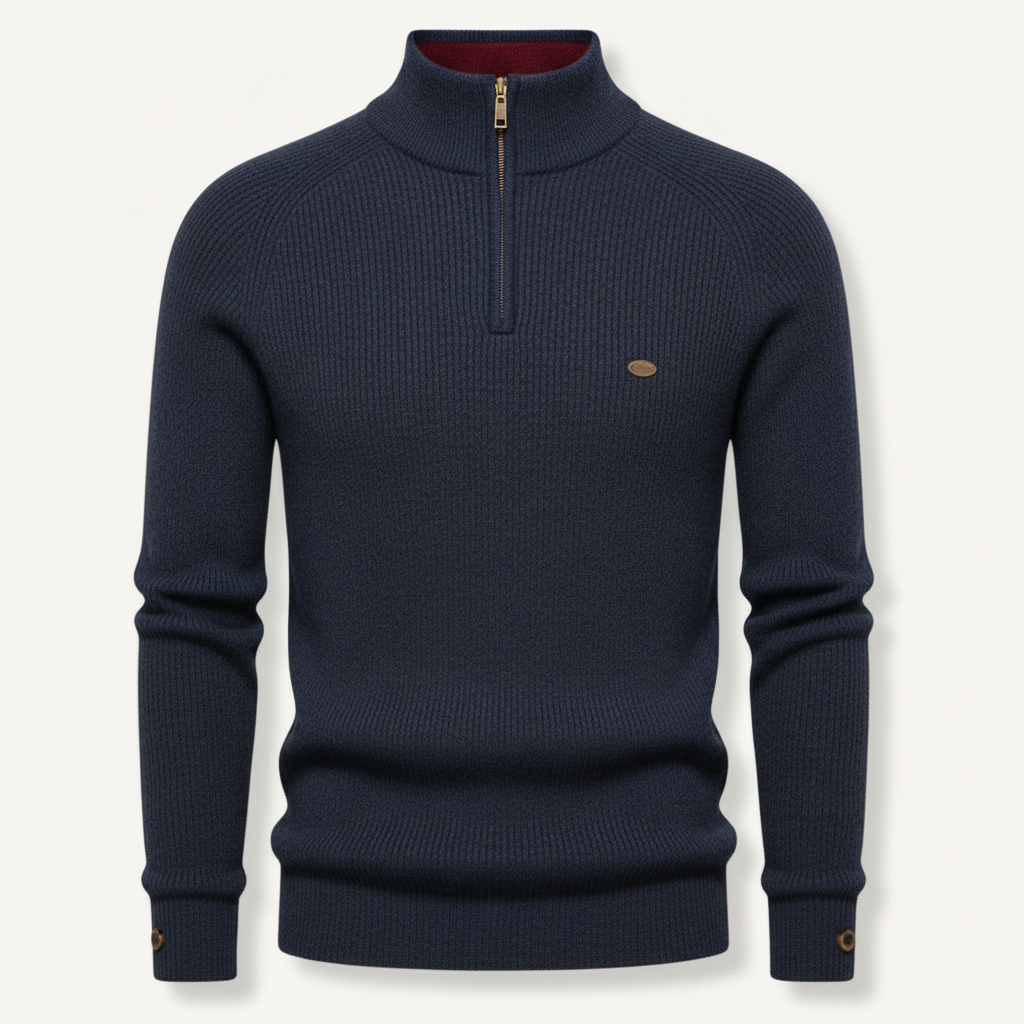 Men's Slim Fit Half-Zip Knitted Jumper | Stylish Knitwear