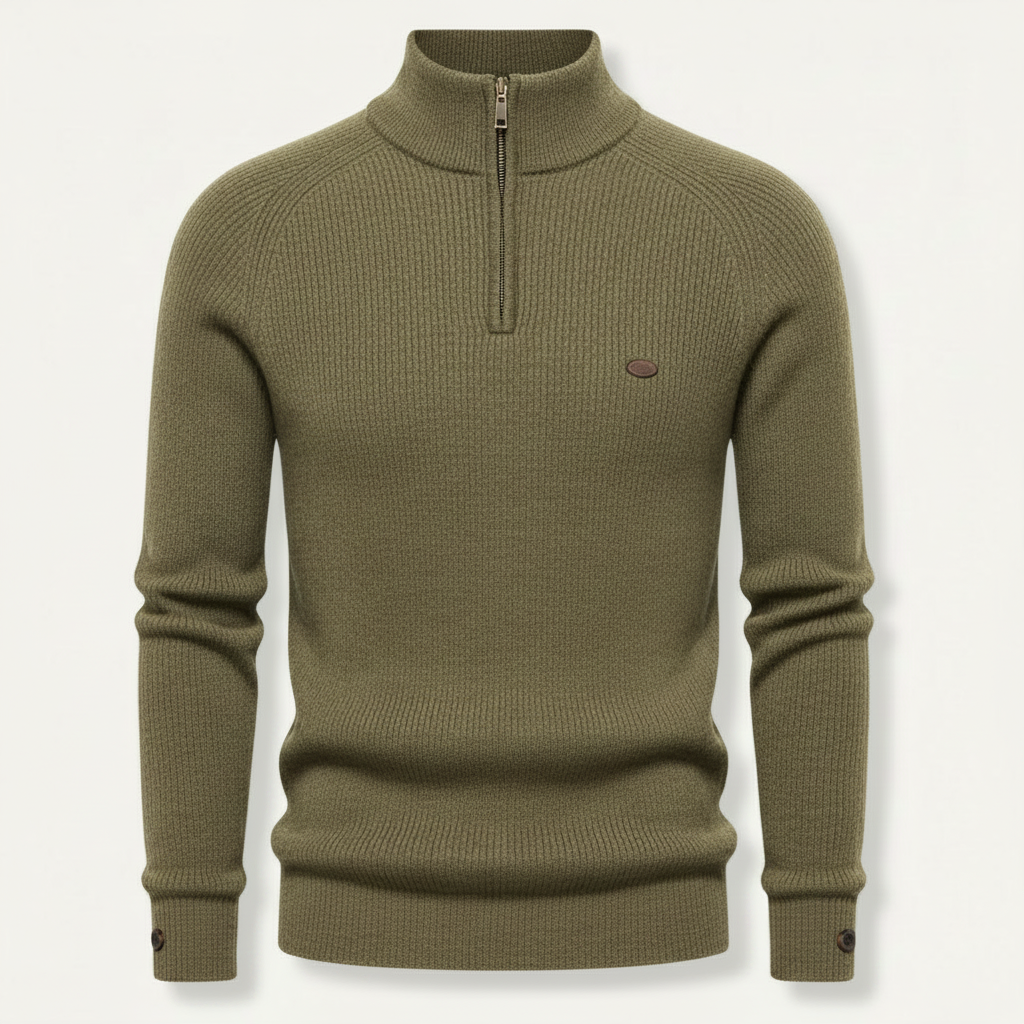 Men's Slim Fit Half-Zip Knitted Jumper | Stylish Knitwear