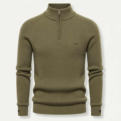 Men's Slim Fit Half-Zip Knitted Jumper | Stylish Knitwear