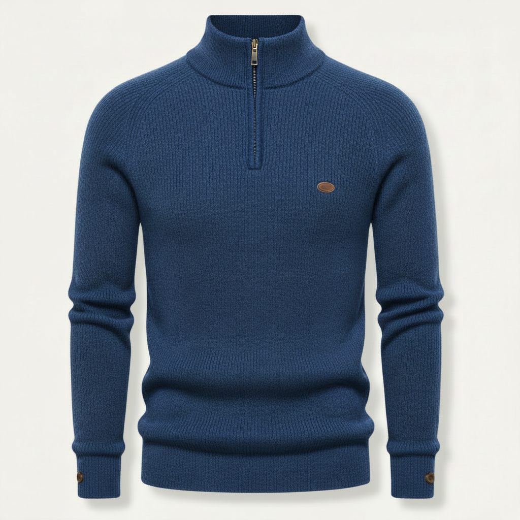 Men's Slim Fit Half-Zip Knitted Jumper | Stylish Knitwear
