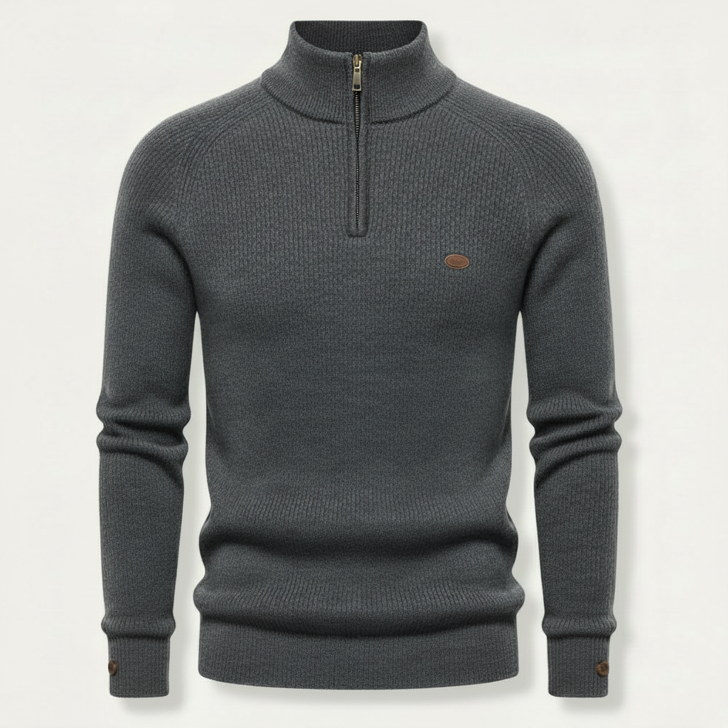 Men's Slim Fit Half-Zip Knitted Jumper | Stylish Knitwear