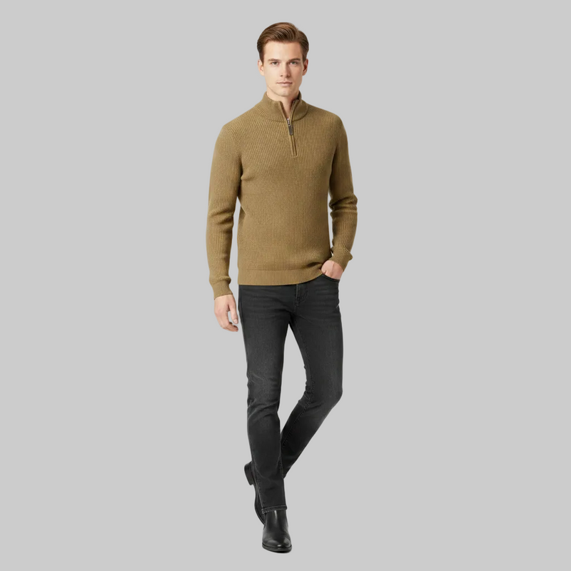 Men's Slim Fit Half-Zip Knitted Jumper | Stylish Knitwear