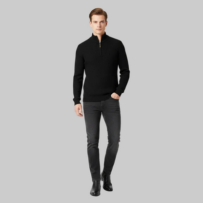 Men's Slim Fit Half-Zip Knitted Jumper | Stylish Knitwear