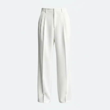 Men's Straight Fit Pleated Pants | Modern Formal Trousers