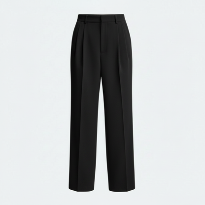 Men's Straight Fit Pleated Pants | Modern Formal Trousers