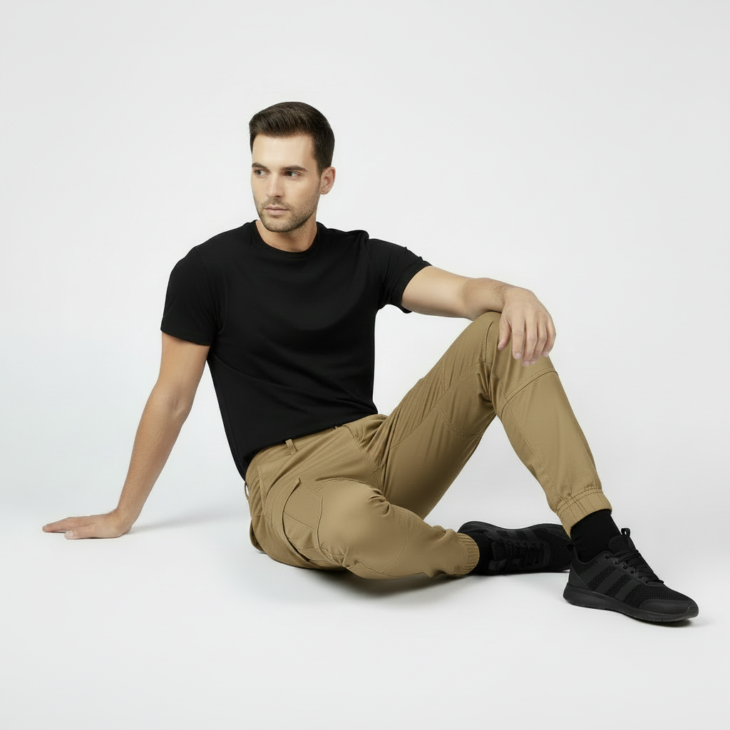 Men's Tactical Cargo Pants | Black Utility Trousers