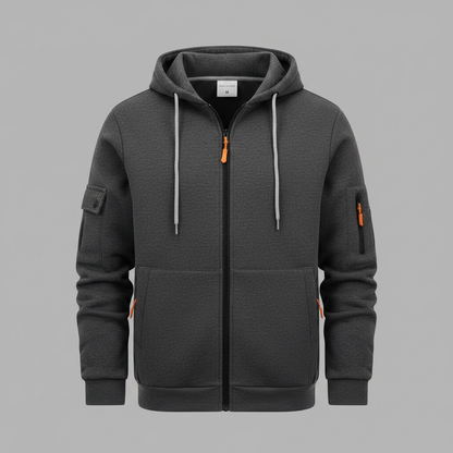 Men's Utility Zip-Up Hoodie | Stylish Sweatshirt with Pockets