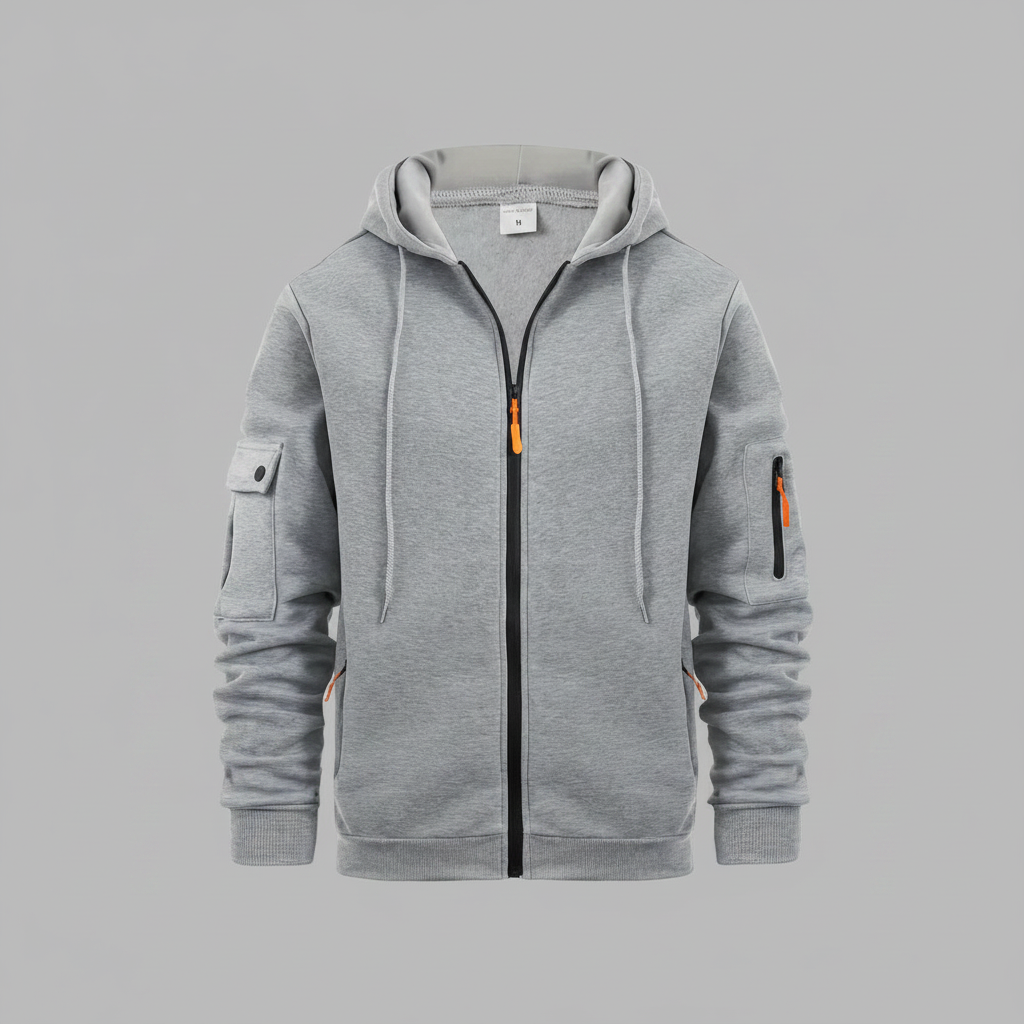 Men's Utility Zip-Up Hoodie | Stylish Sweatshirt with Pockets