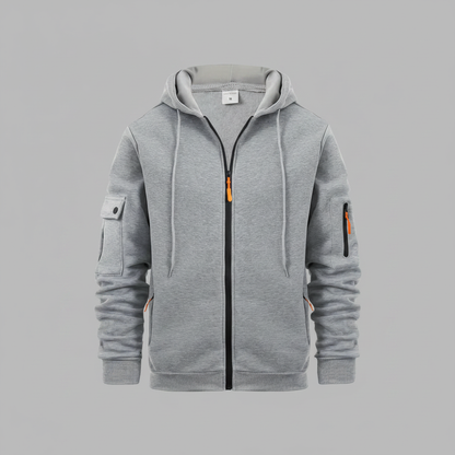 Men's Utility Zip-Up Hoodie | Stylish Sweatshirt with Pockets
