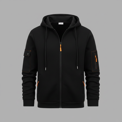 Men's Utility Zip-Up Hoodie | Stylish Sweatshirt with Pockets