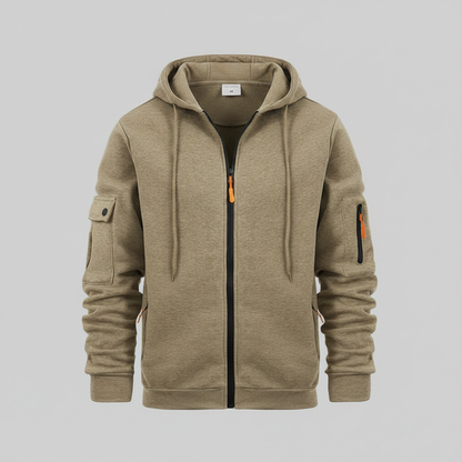 Men's Utility Zip-Up Hoodie | Stylish Sweatshirt with Pockets