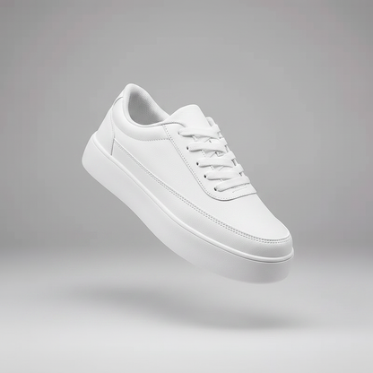 Men's White Platform Sneakers | Modern Lace-Up Casual Footwear