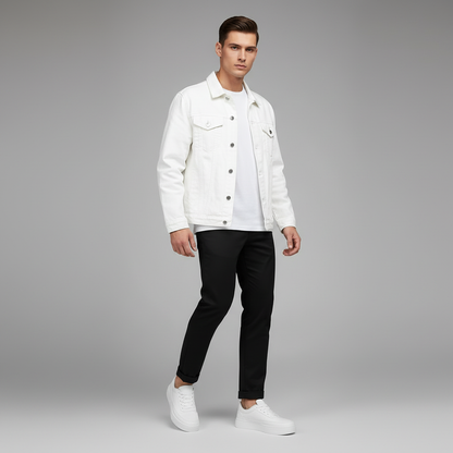 Men's White Platform Sneakers | Modern Lace-Up Casual Footwear