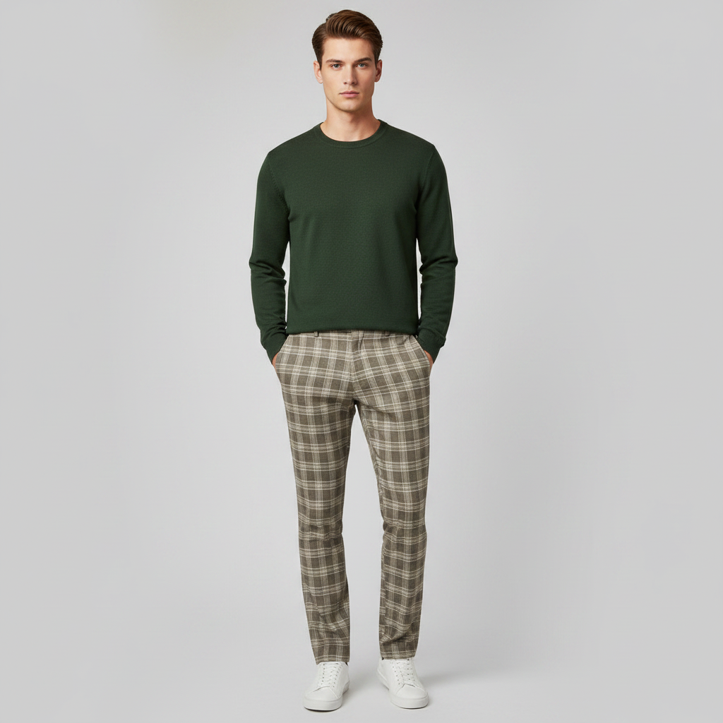 Sasha | Men's Checked Chino Pants for Casual Style