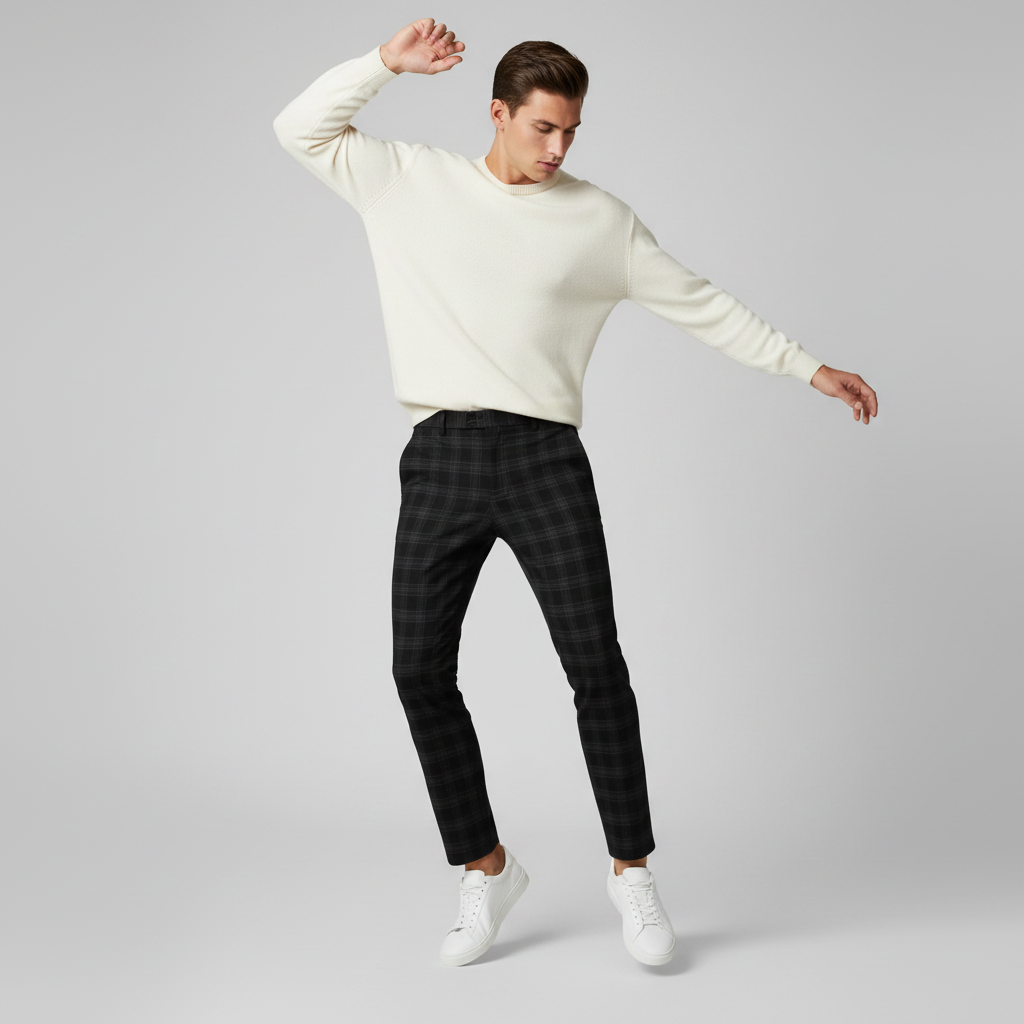 Sasha | Men's Checked Chino Pants for Casual Style
