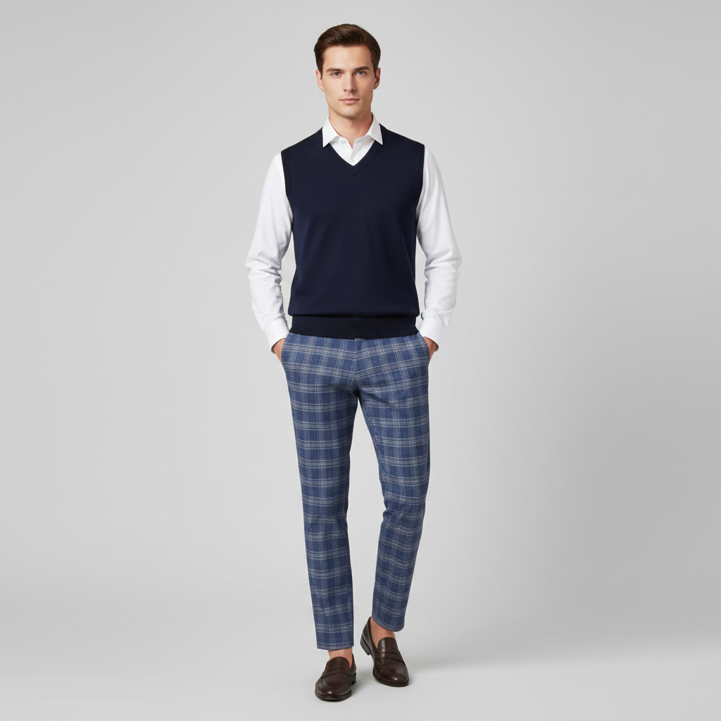 Sasha | Men's Checked Chino Pants for Casual Style