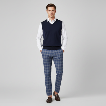 Sasha | Men's Checked Chino Pants for Casual Style