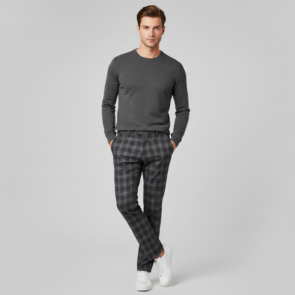 Sasha | Men's Checked Chino Pants for Casual Style