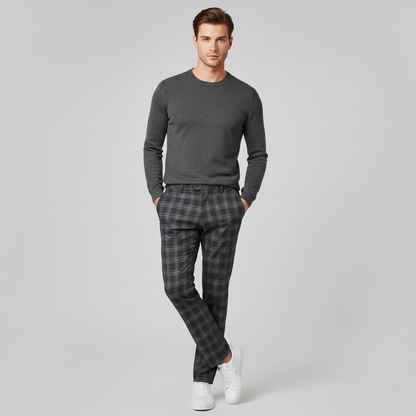 Sasha | Men's Checked Chino Pants for Casual Style